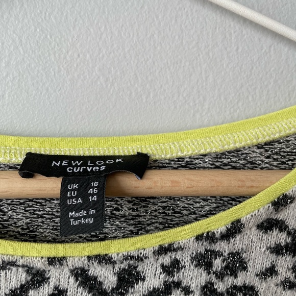 NEW LOOK CURVE LEOPARD PRINT SWEATER WITH NEON ACCENTS SIZE 14 - Picture 3 of 6